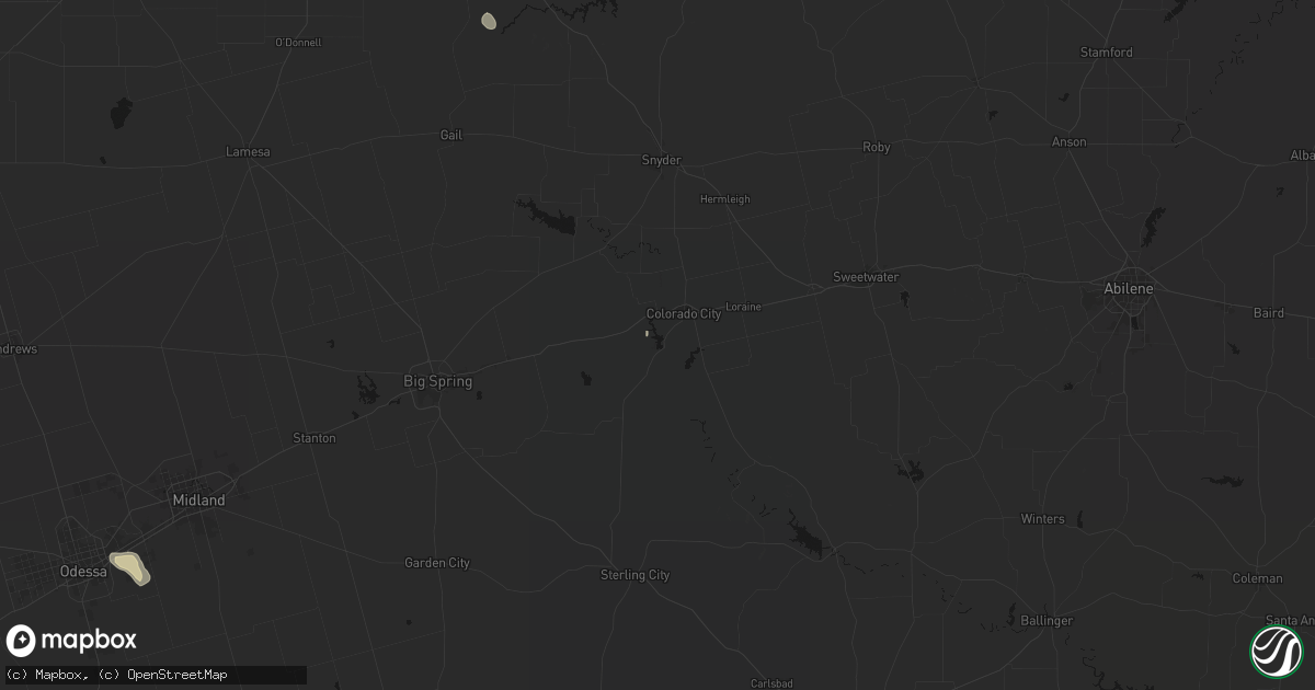 Hail map in Colorado City, TX on September 21, 2026