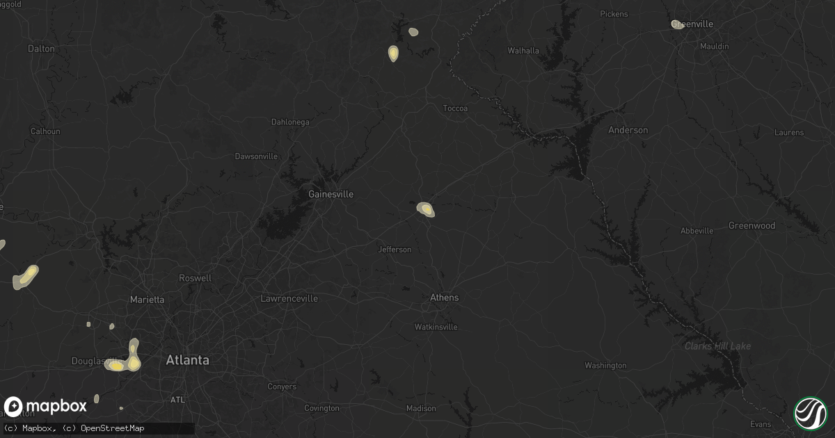 Hail map in Commerce, GA on September 21, 2026