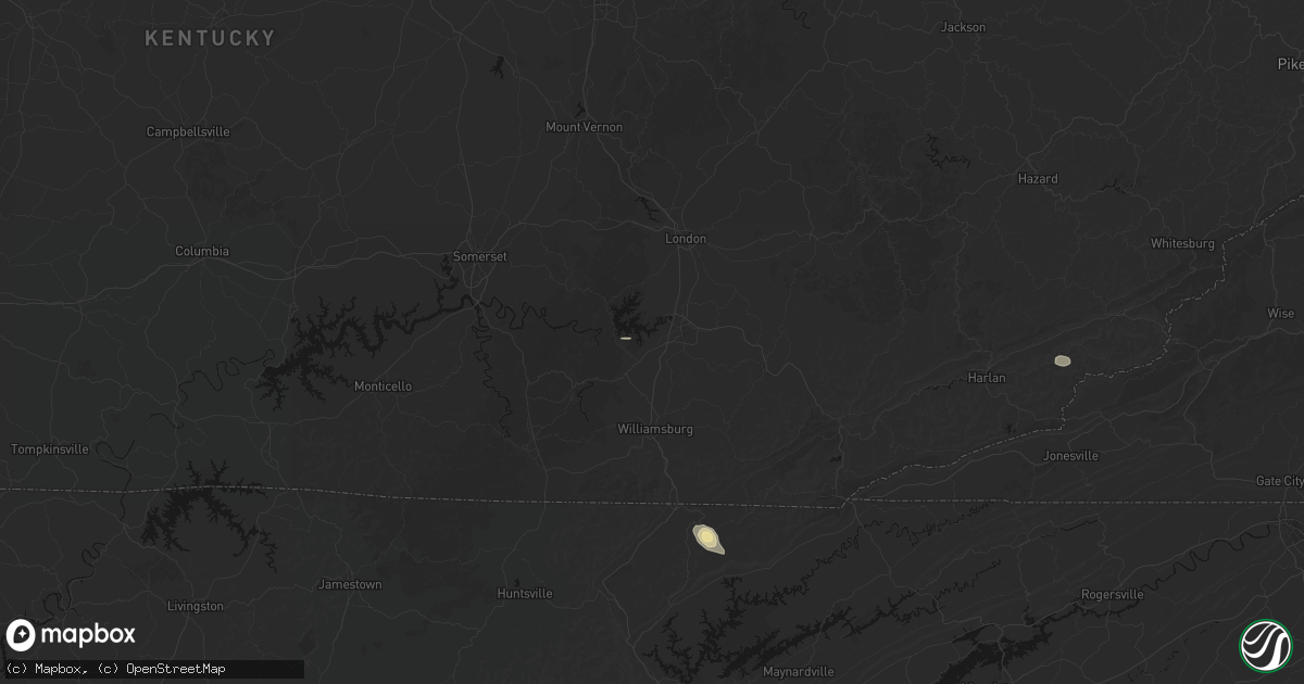 Hail map in Corbin, KY on September 21, 2026