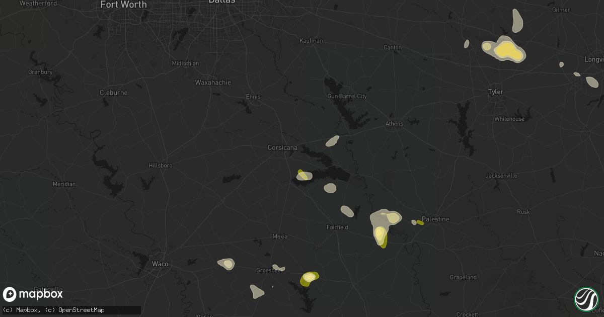 Hail map in Corsicana, TX on September 21, 2026
