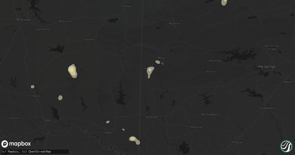 Hail map in Cove, AR on September 21, 2026