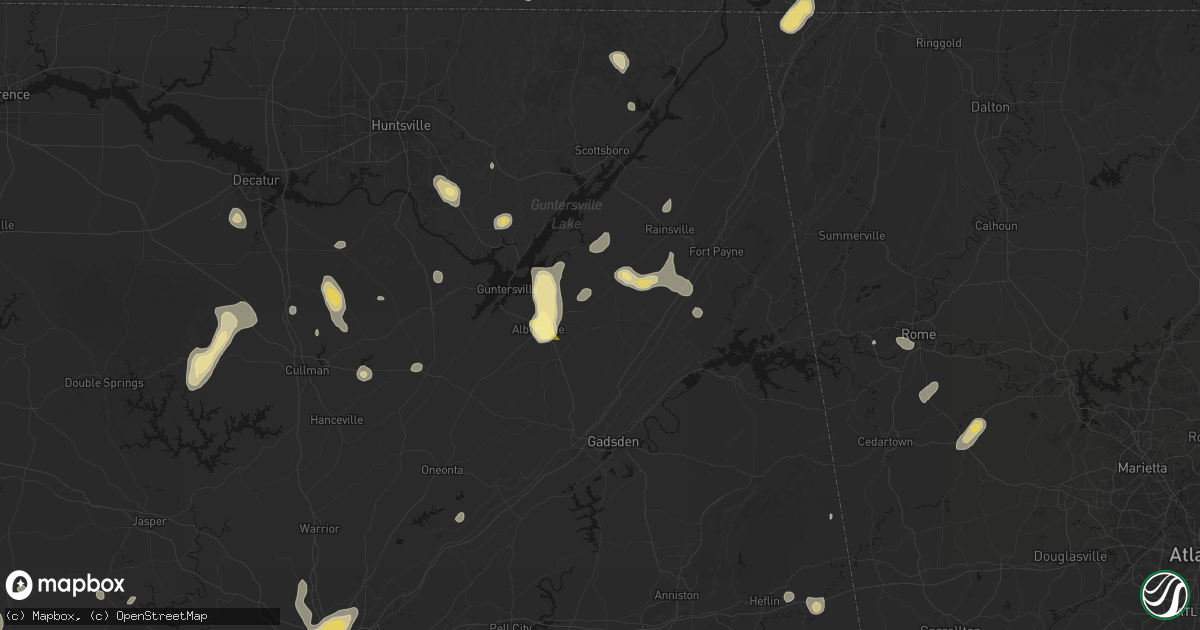 Hail map in Crossville, AL on September 21, 2026