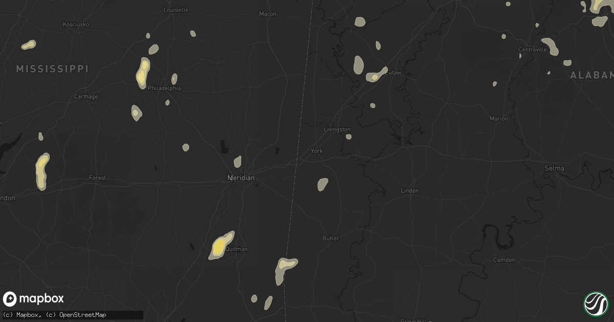 Hail map in Cuba, AL on September 21, 2026