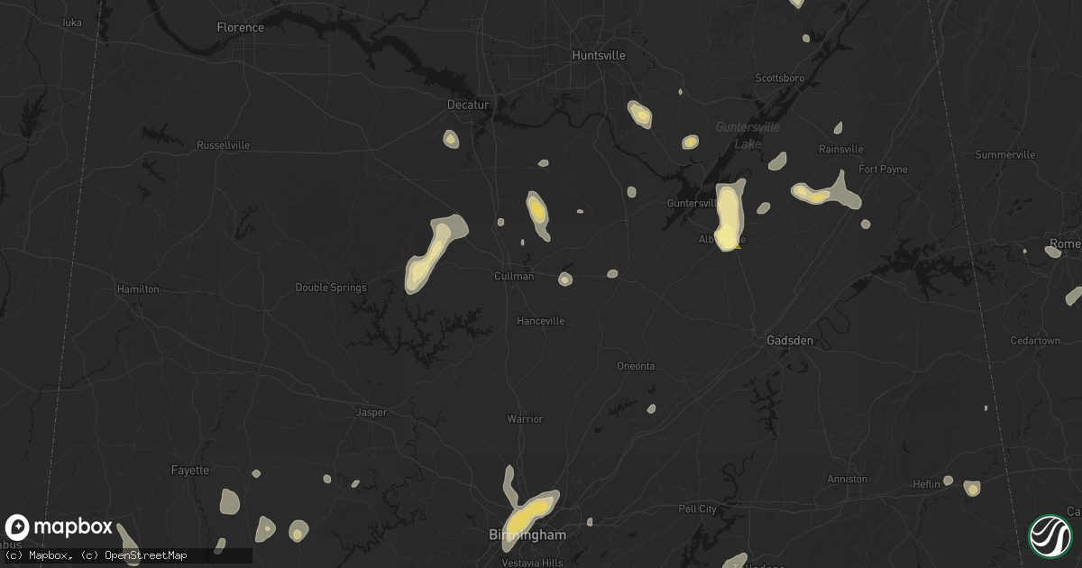 Hail map in Cullman, AL on September 21, 2026