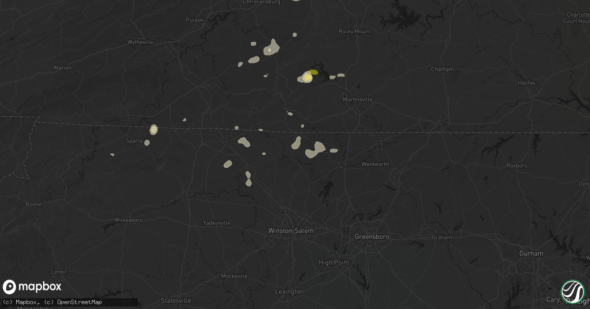 Hail map in Danbury, NC on September 21, 2026