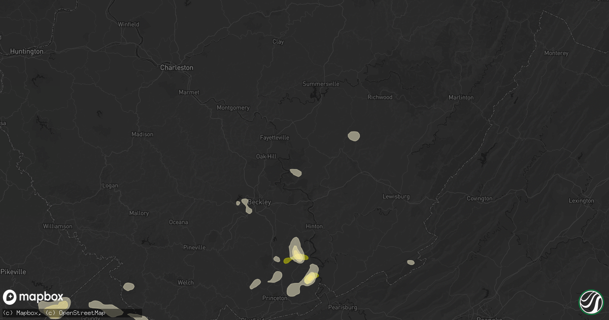 Hail map in Danese, WV on September 21, 2026