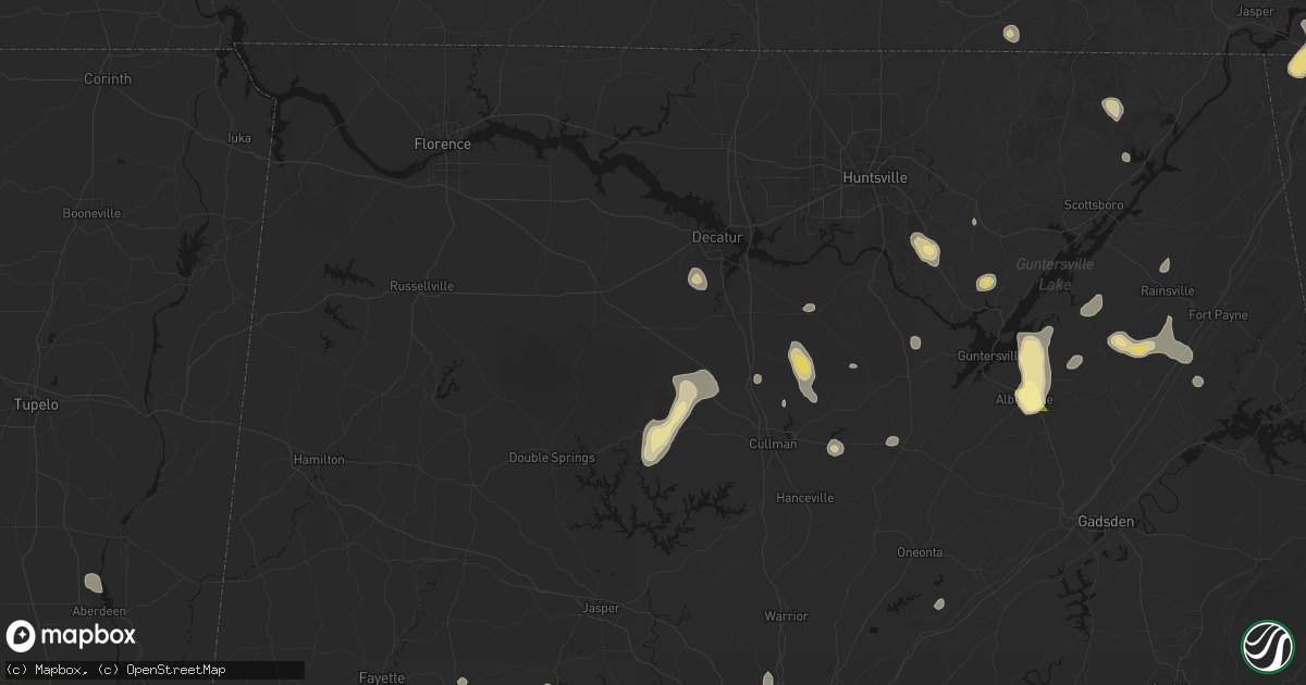 Hail map in Danville, AL on September 21, 2026
