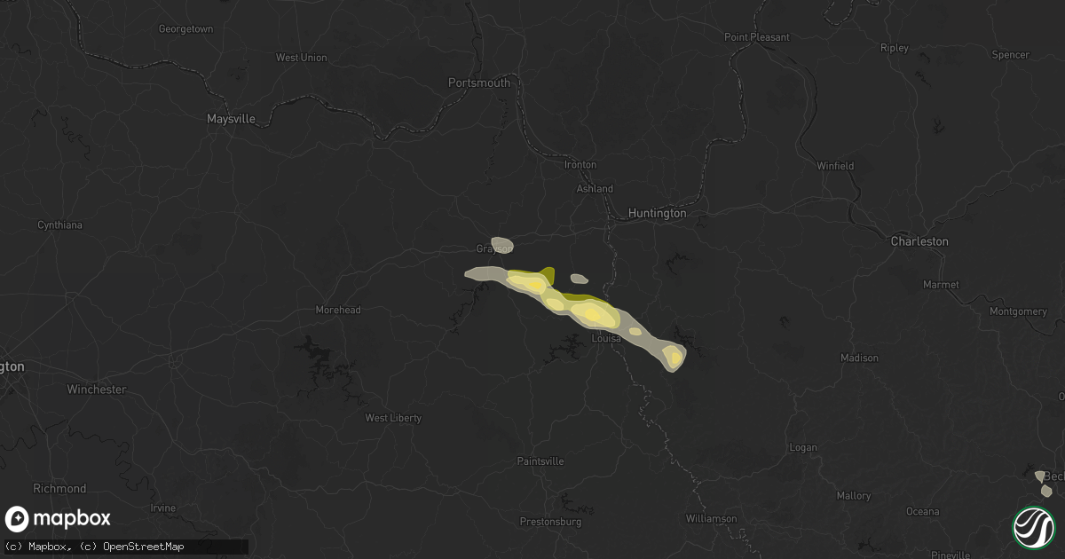 Hail map in Denton, KY on September 21, 2026