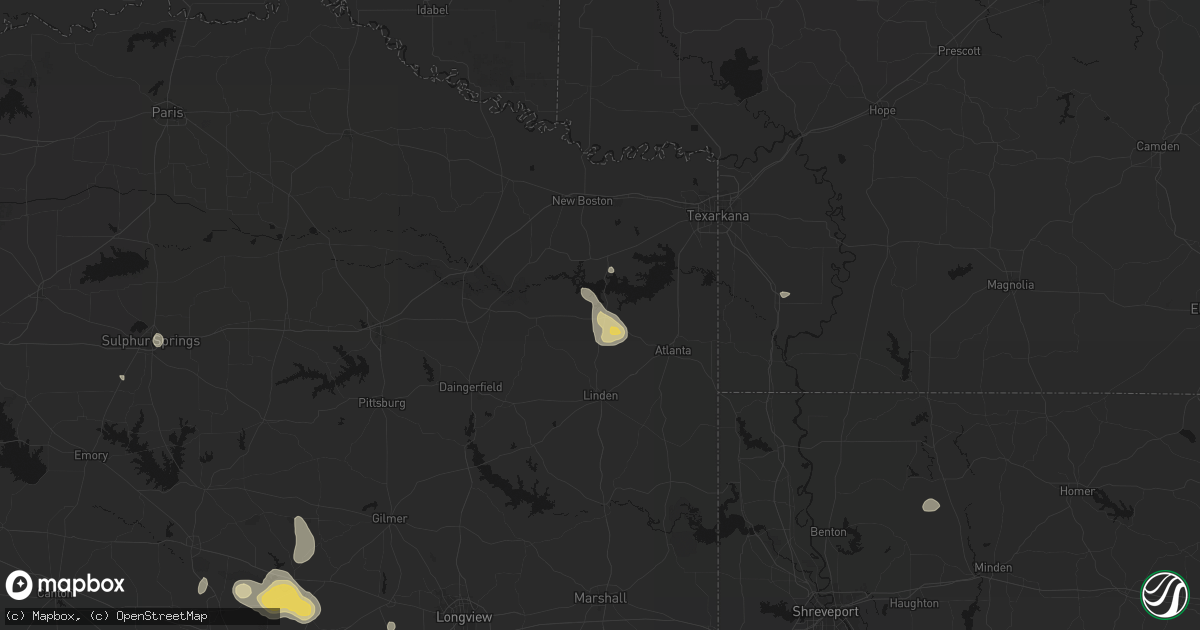 Hail map in Douglassville, TX on September 21, 2026