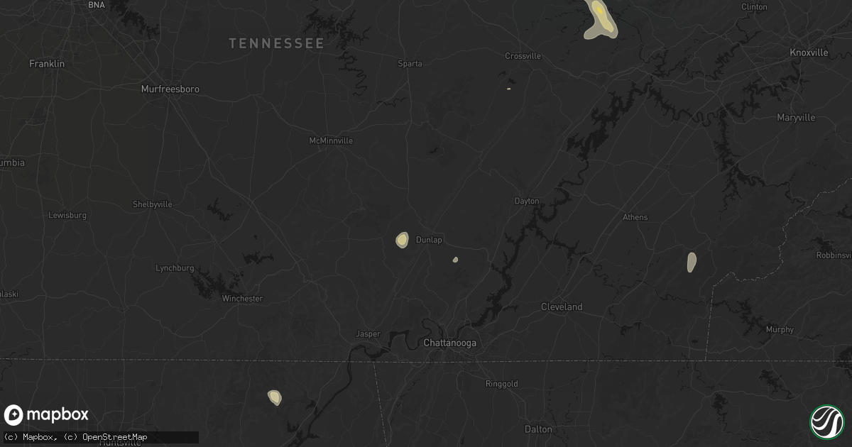 Hail map in Dunlap, TN on September 21, 2026