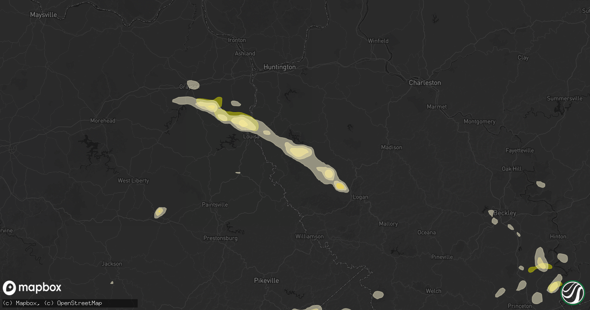 Hail map in Dunlow, WV on September 21, 2026