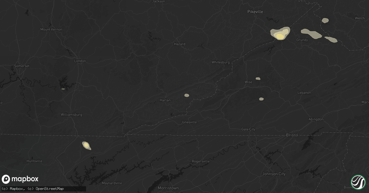 Hail map in Evarts, KY on September 21, 2026
