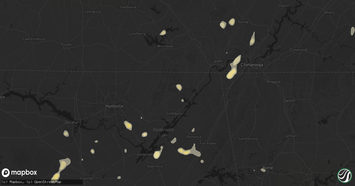 Hail map in Fackler, AL on September 21, 2026