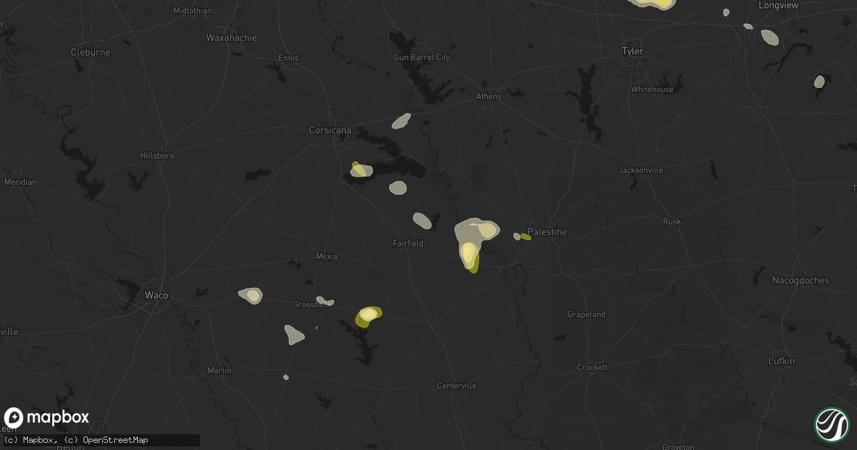 Hail map in Fairfield, TX on September 21, 2026