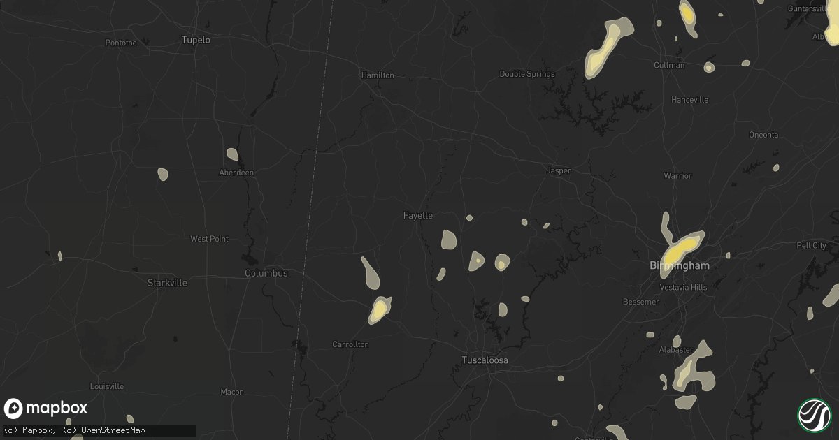 Hail map in Fayette, AL on September 21, 2026