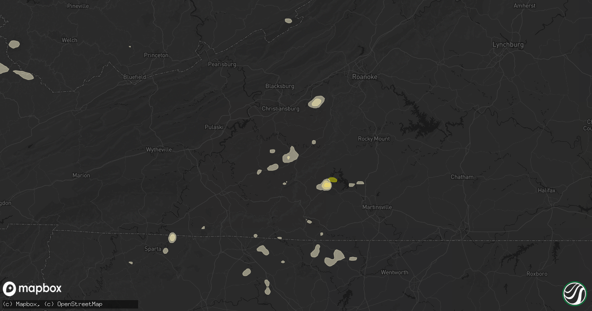 Hail map in Floyd, VA on September 21, 2026