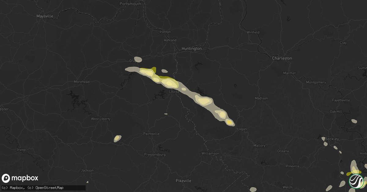 Hail map in Fort Gay, WV on September 21, 2026