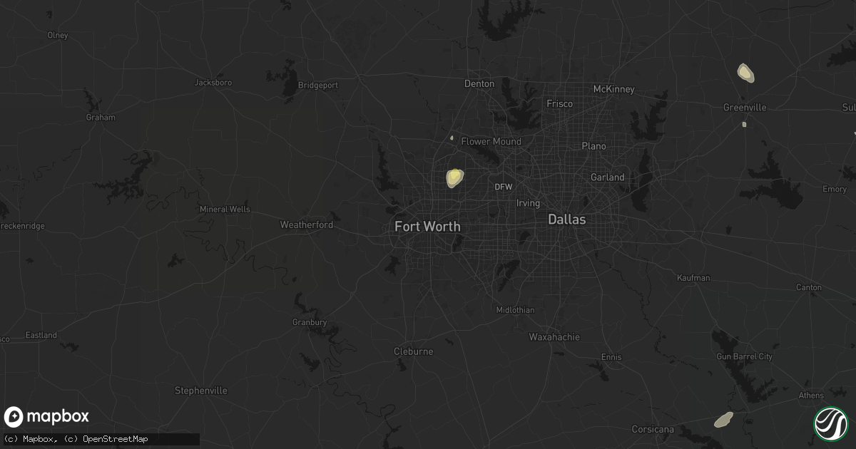 Hail map in Fort Worth, TX on September 21, 2026