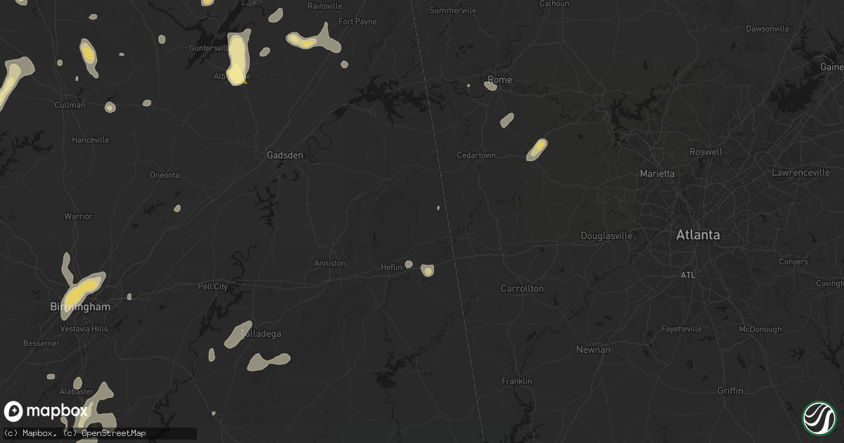 Hail map in Fruithurst, AL on September 21, 2026