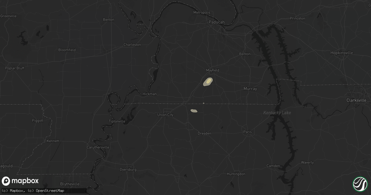 Hail map in Fulton, KY on September 21, 2026