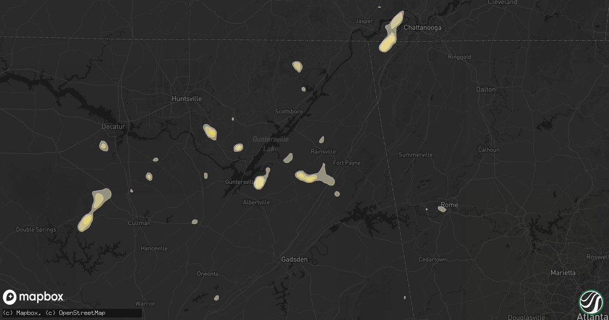 Hail map in Fyffe, AL on September 21, 2026
