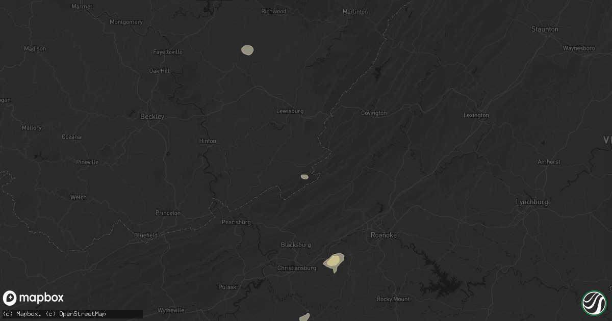 Hail map in Gap Mills, WV on September 21, 2026