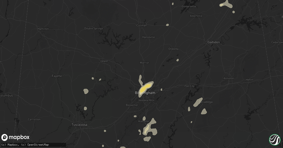 Hail map in Gardendale, AL on September 21, 2026
