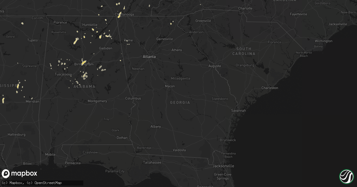 Hail map in Georgia on September 21, 2026