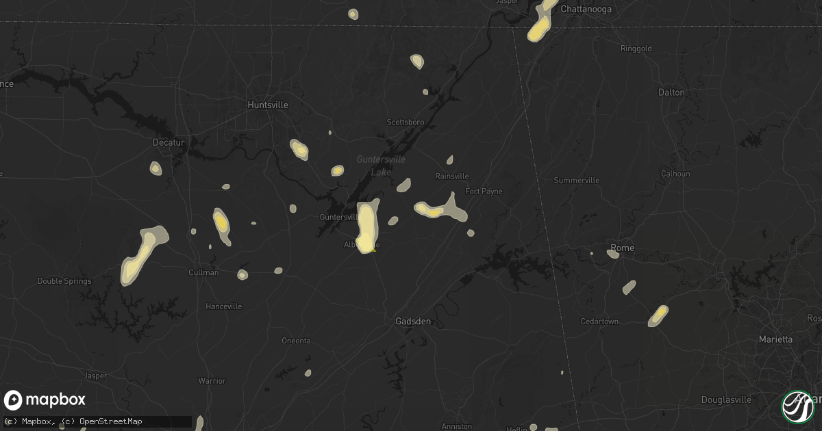 Hail map in Geraldine, AL on September 21, 2026