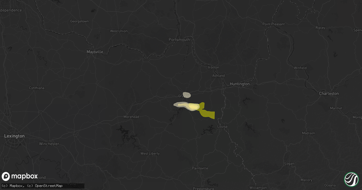 Hail map in Grayson, KY on September 21, 2026