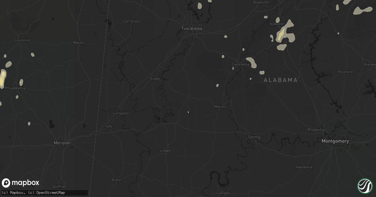 Hail map in Greensboro, AL on September 21, 2026