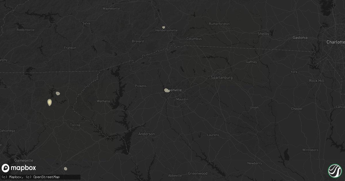 Hail map in Greenville, SC on September 21, 2026