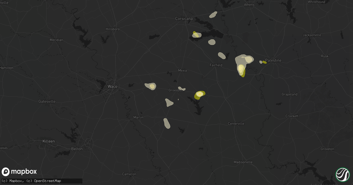 Hail map in Groesbeck, TX on September 21, 2026