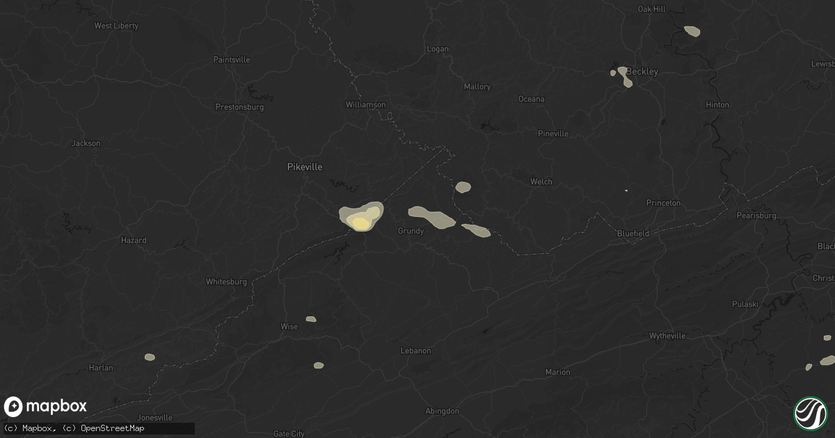 Hail map in Grundy, VA on September 21, 2026