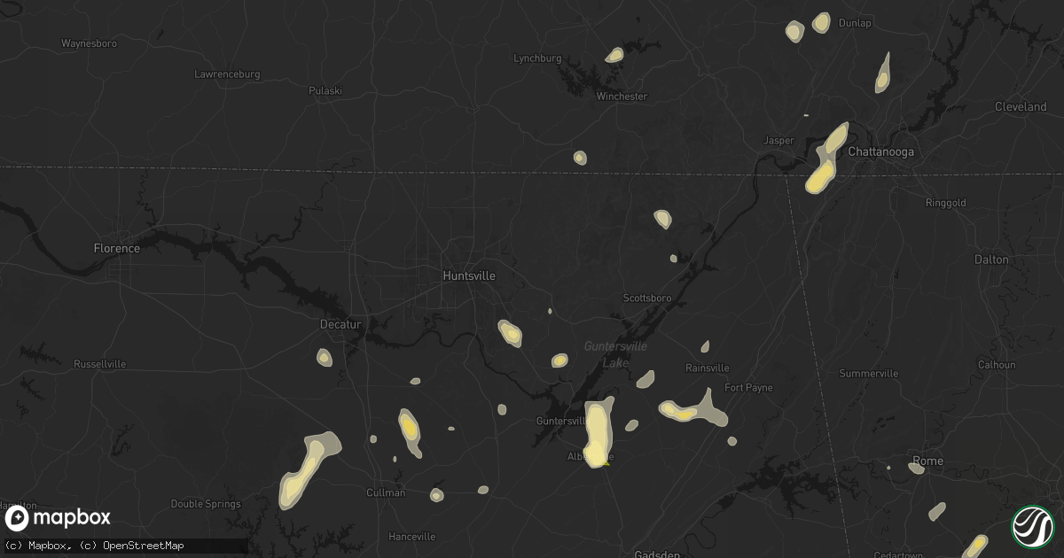 Hail map in Gurley, AL on September 21, 2026