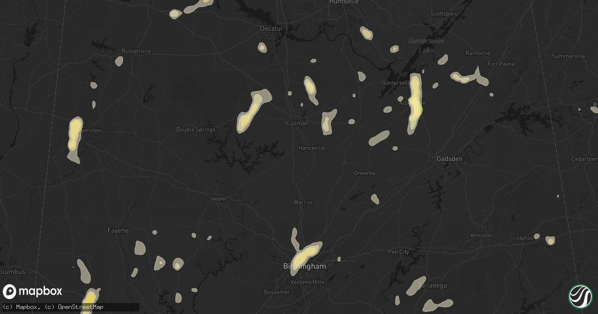 Hail map in Hanceville, AL on September 21, 2026