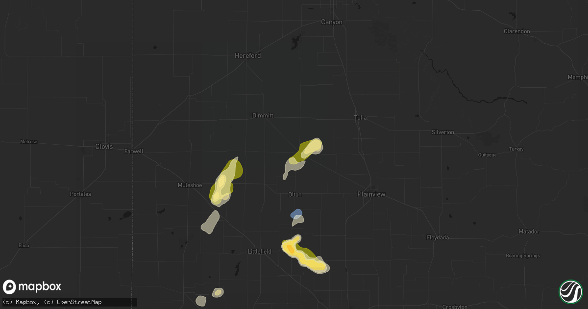 Hail map in Hart, TX on September 21, 2026
