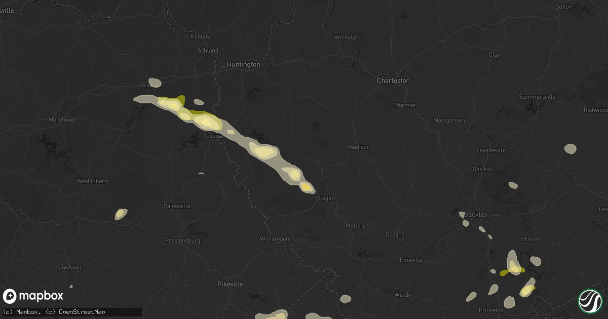 Hail map in Harts, WV on September 21, 2026