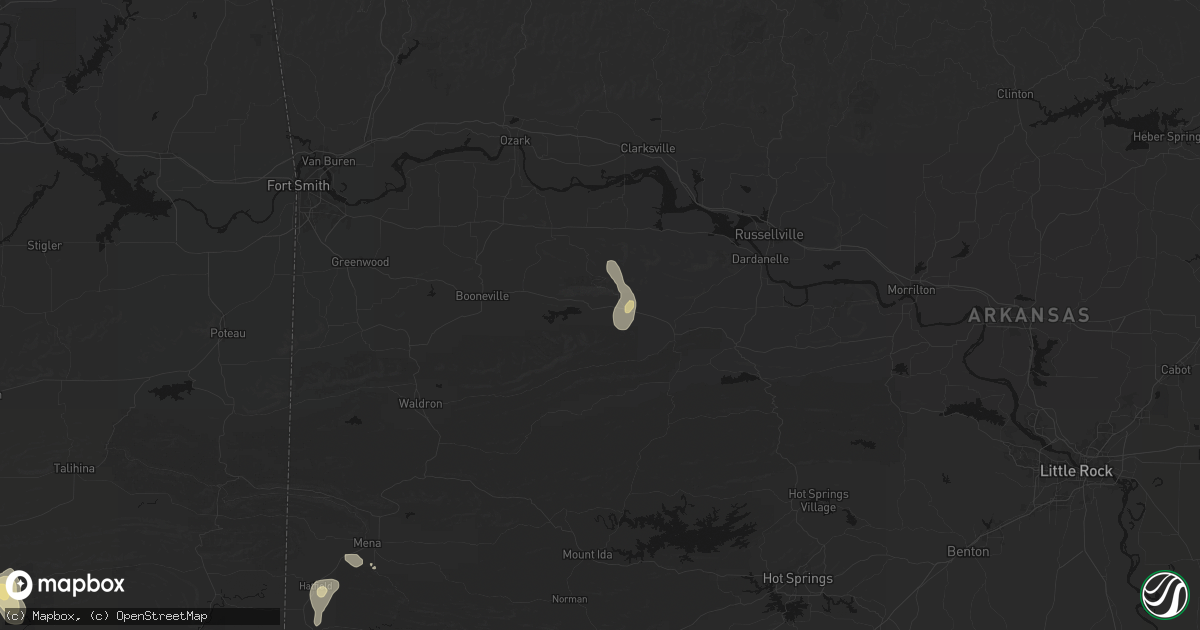 Hail map in Havana, AR on September 21, 2026