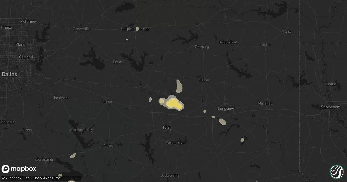 Hail map in Hawkins, TX on September 21, 2026