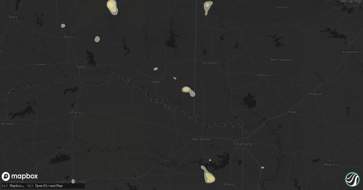 Hail map in Haworth, OK on September 21, 2026