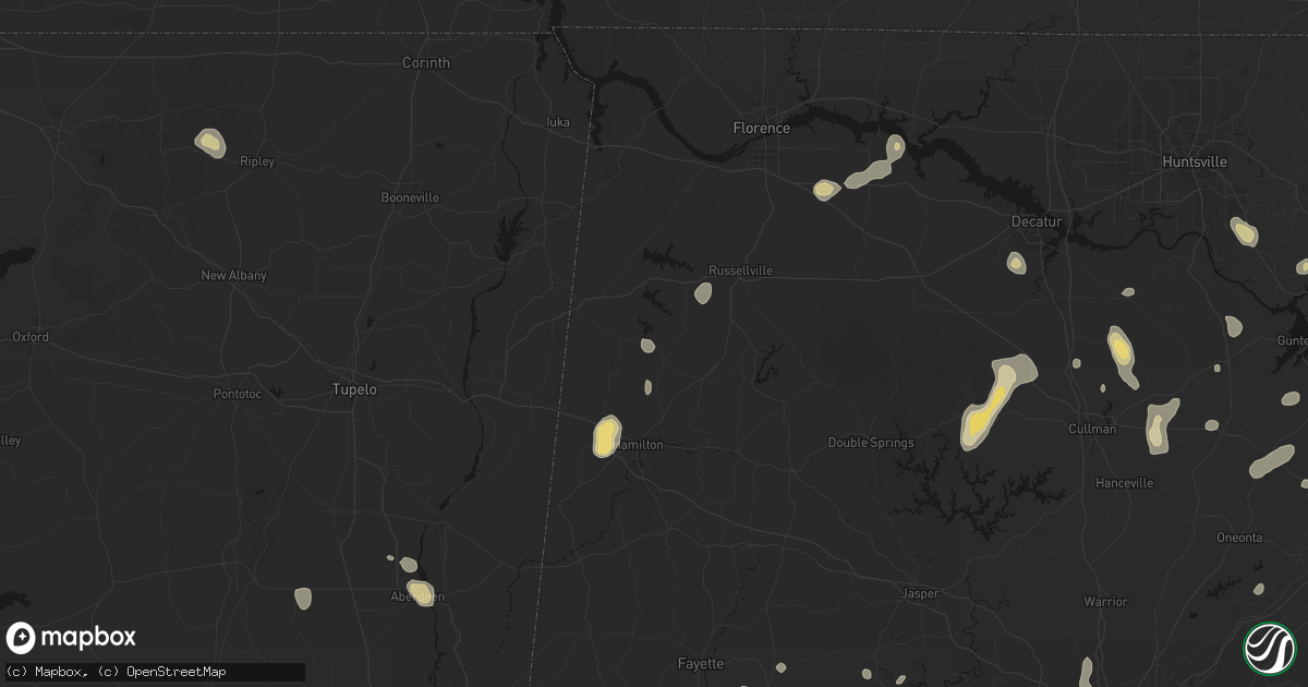 Hail map in Hodges, AL on September 21, 2026