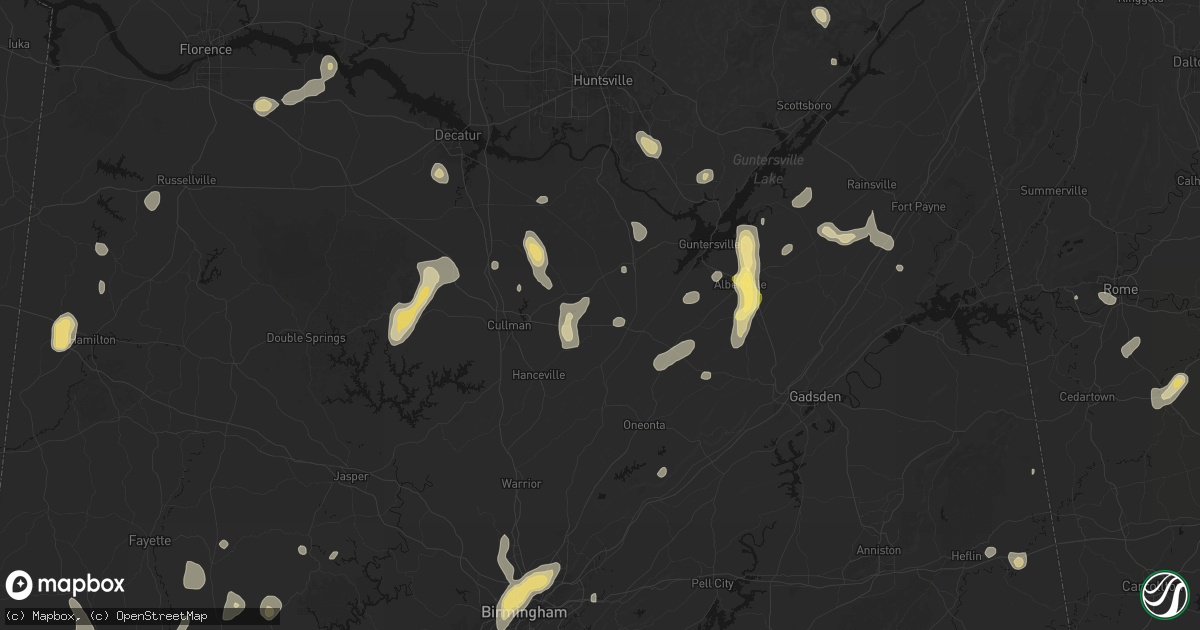 Hail map in Holly Pond, AL on September 21, 2026