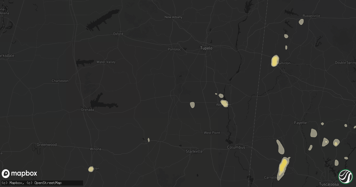 Hail map in Houston, MS on September 21, 2026
