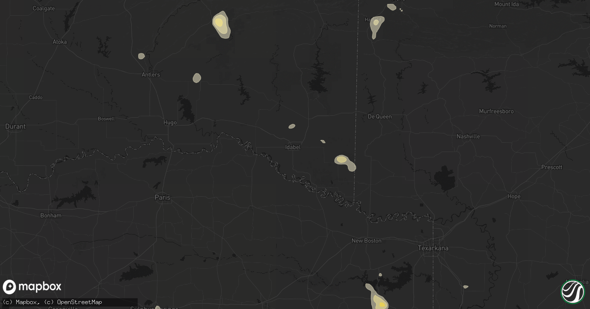 Hail map in Idabel, OK on September 21, 2026