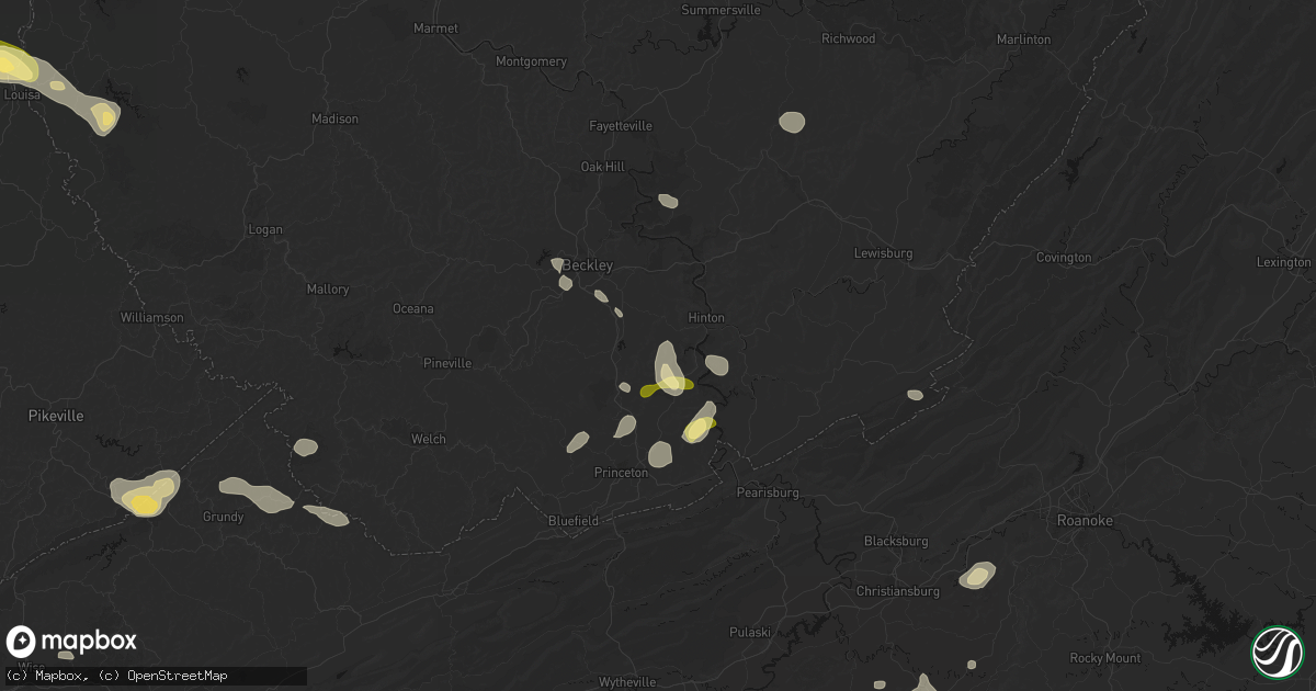 Hail map in Jumping Branch, WV on September 21, 2026