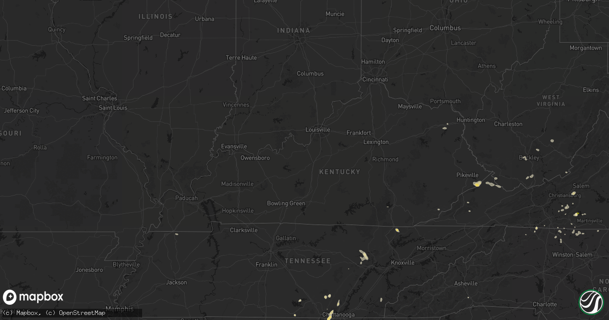 Hail map in Kentucky on September 21, 2026