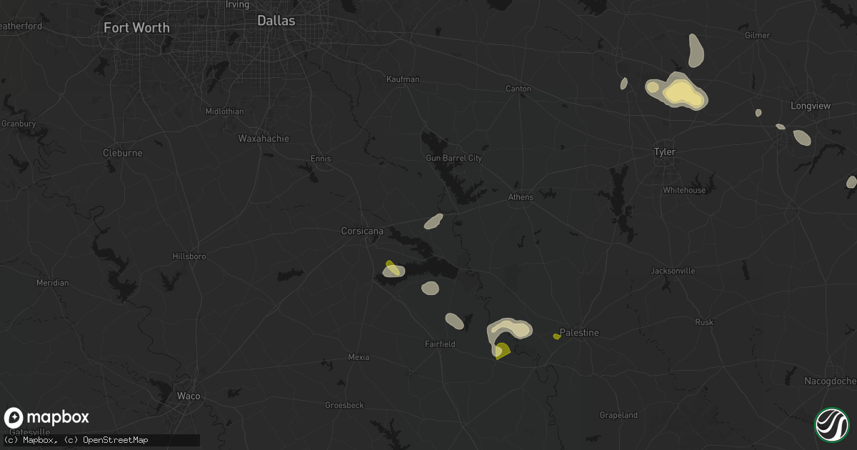 Hail map in Kerens, TX on September 21, 2026