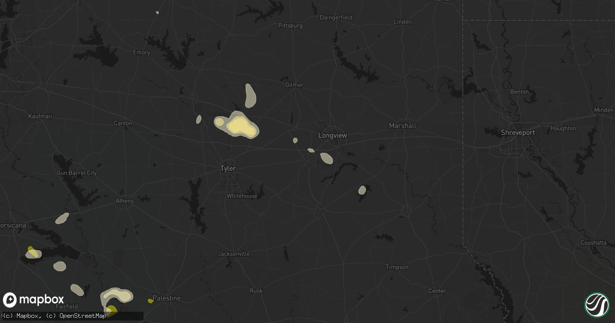Hail map in Kilgore, TX on September 21, 2026