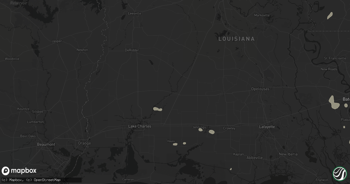 Hail map in Kinder, LA on September 21, 2026